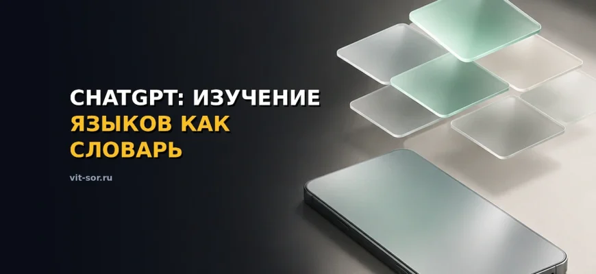 ChatGPT изучение языков: словарь в кармане на экране смартфона